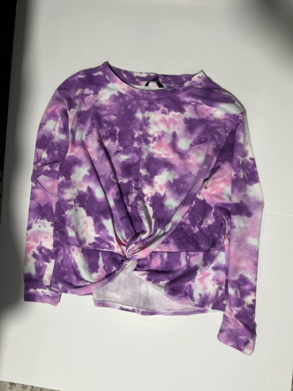 George Purple Tie-Dye Twist-Front Sweatshirt M